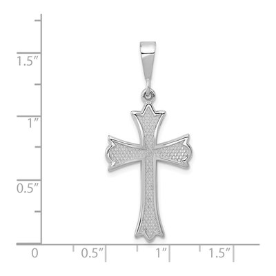 14K White Gold Fleur de Lis Cross Pendant – view 4