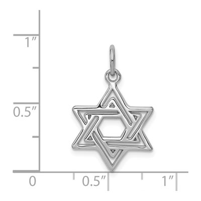 14K White Gold Star of David Pendant – view 5