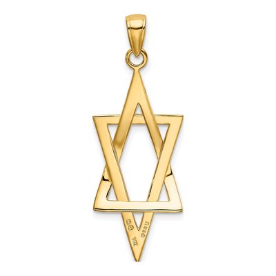 14K Yellow Gold Elongated Star of David Pendant – view 4