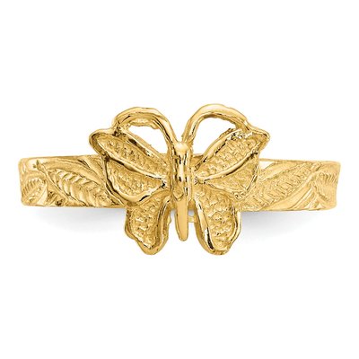 14K Yellow Gold Butterfly Toe Ring – view 5