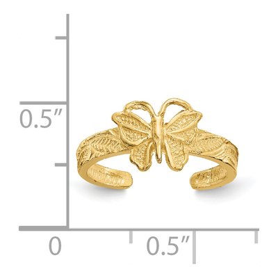 14K Yellow Gold Butterfly Toe Ring – view 6