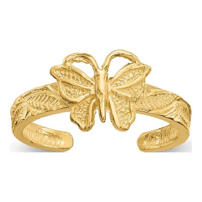 14K Yellow Gold Butterfly Toe Ring