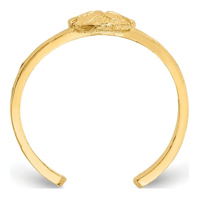 14K Yellow Gold Diamond-Cut Sand Dollar Toe Ring – view 3