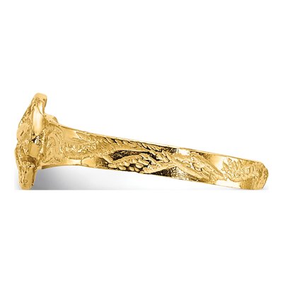 14K Yellow Gold Diamond-Cut Sand Dollar Toe Ring – view 4