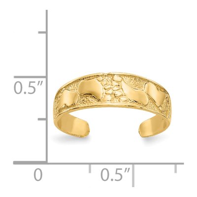 14K Yellow Gold Footprints Toe Ring – view 6