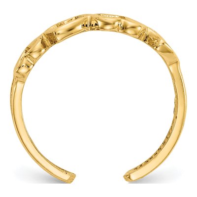 14K Yellow Gold Open Hearts Toe Ring – view 3