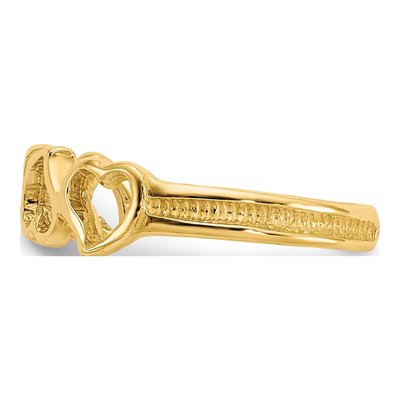 14K Yellow Gold Open Hearts Toe Ring – view 4