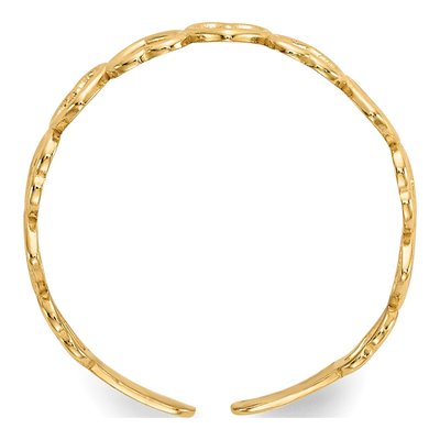 14K Yellow Gold Open Hearts Toe Ring – view 3