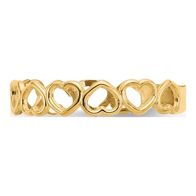 14K Yellow Gold Open Hearts Toe Ring – view 4