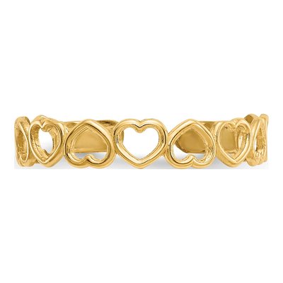 14K Yellow Gold Open Hearts Toe Ring – view 5