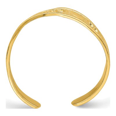 14K Yellow Gold Heart Toe Ring – view 3