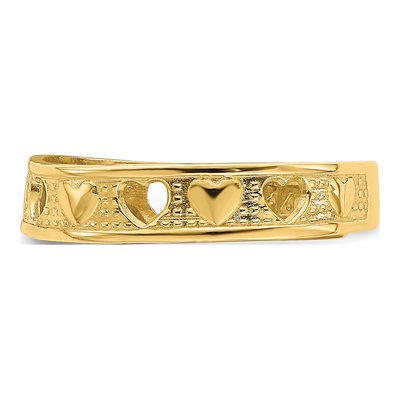 14K Yellow Gold Heart Toe Ring – view 4