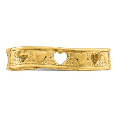 14K Yellow Gold Heart Toe Ring – view 6