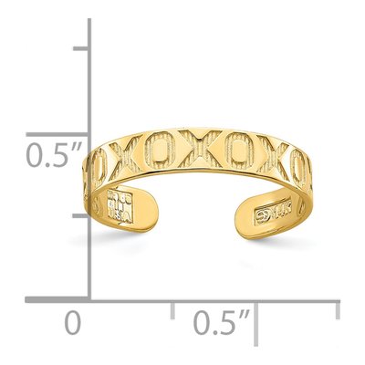 14K Yellow Gold Pattern Toe Ring – view 5