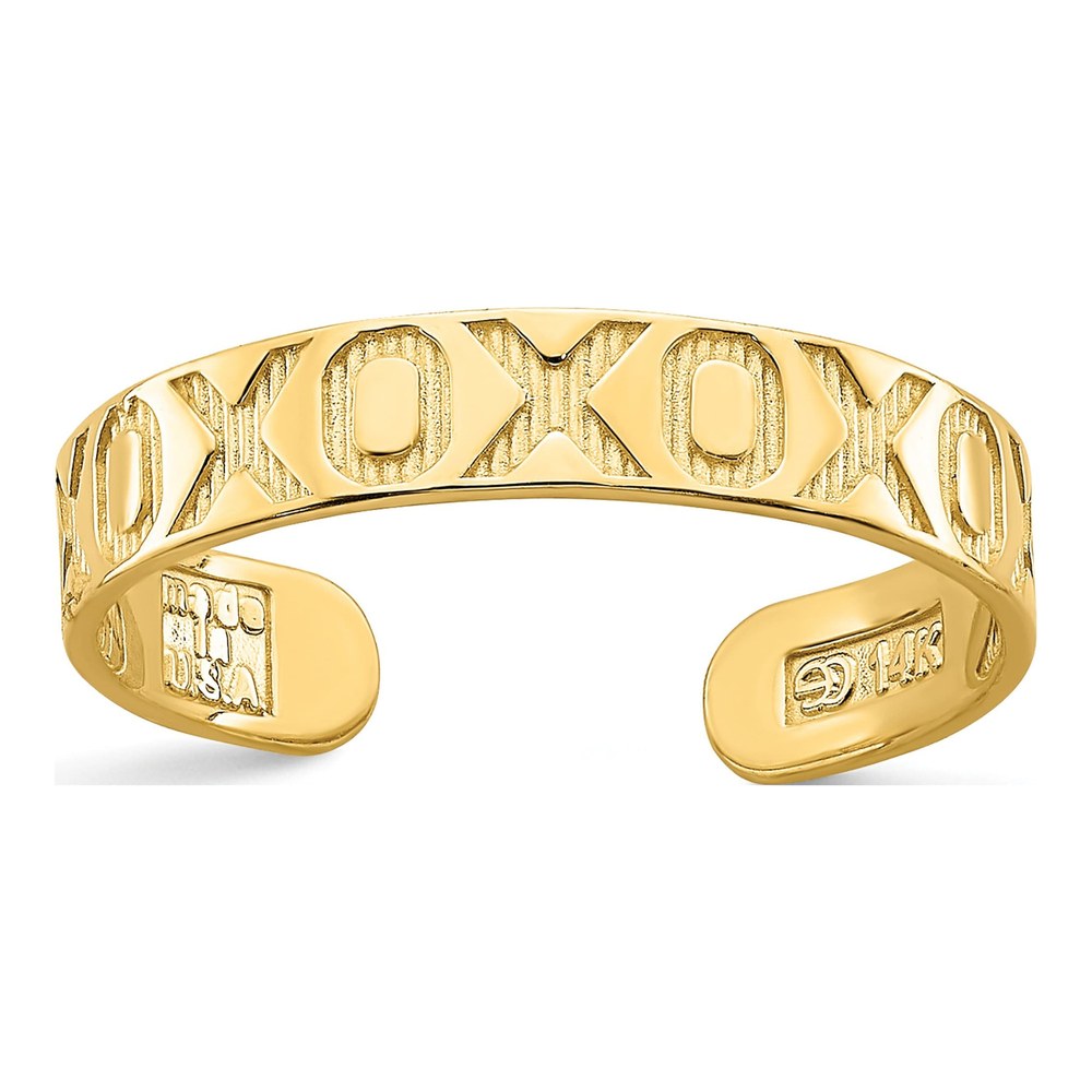14K Yellow Gold Pattern Toe Ring