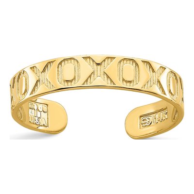 14K Yellow Gold Pattern Toe Ring