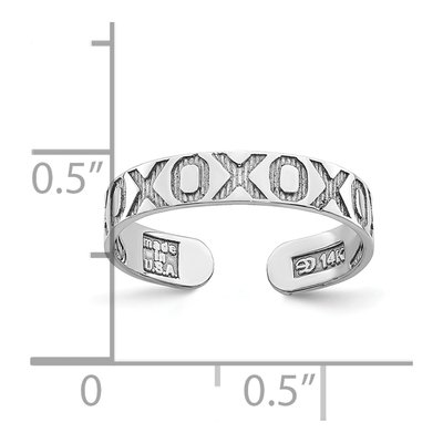 14K White Gold Toe Ring – view 5