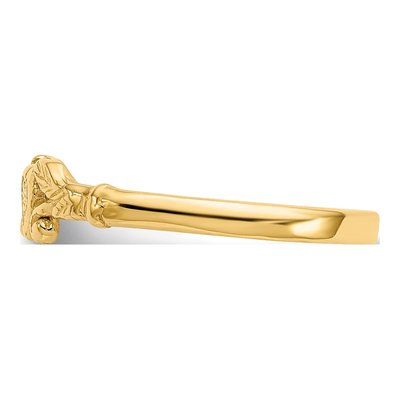 14K Yellow Gold Textured Mini Heart Baby Ring – view 5