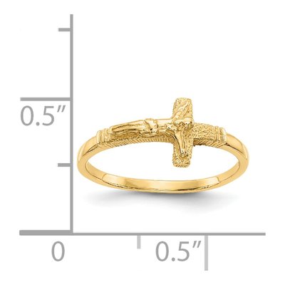 14K Yellow Gold Crucifix Baby Ring – view 4