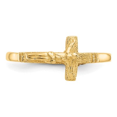 14K Yellow Gold Crucifix Baby Ring – view 6