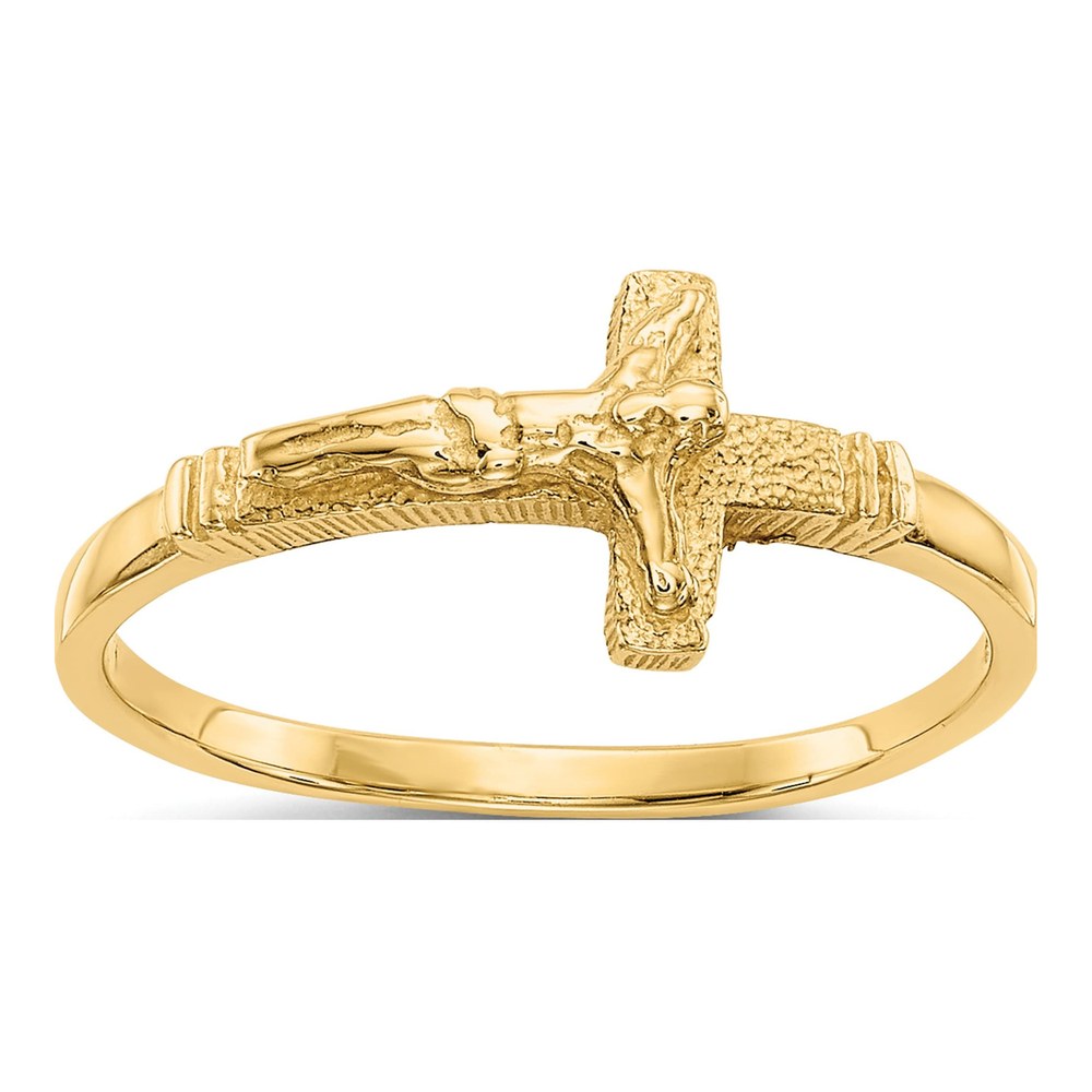 14K Yellow Gold Crucifix Baby Ring