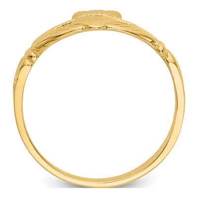14K Yellow Gold Claddagh Baby Ring – view 3