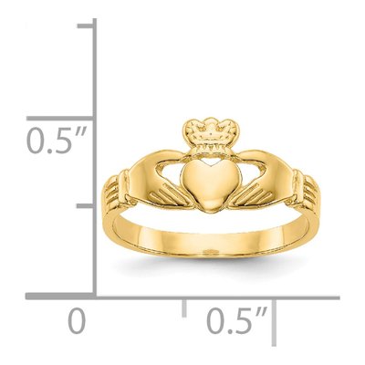 14K Yellow Gold Claddagh Baby Ring – view 4