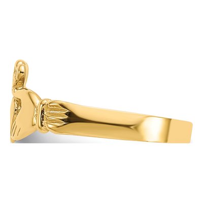 14K Yellow Gold Claddagh Baby Ring – view 5