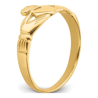 14K Yellow Gold Claddagh Baby Ring – view 8