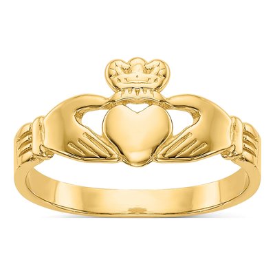 14K Yellow Gold Claddagh Baby Ring