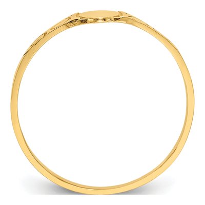 14K Yellow Gold Kids' Oval Signet Ring – view 3