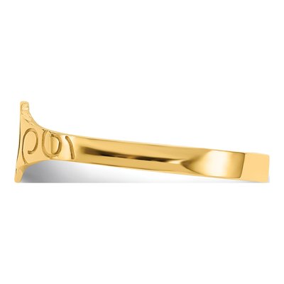 14K Yellow Gold Kids' Oval Signet Ring – view 5