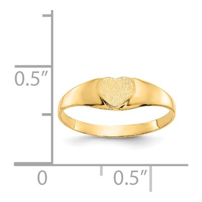 14K Yellow Gold Baby Heart Signet Ring – view 4