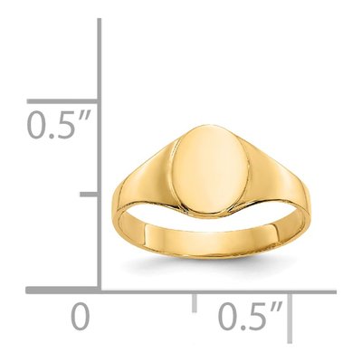 14K Yellow Gold Baby Oval Signet Ring – view 4