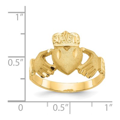 Men's 14K Yellow Gold Claddagh Ring – view 4
