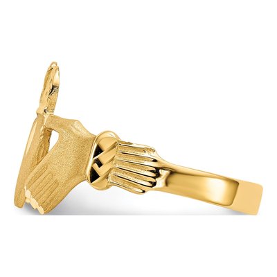 Men's 14K Yellow Gold Claddagh Ring – view 5