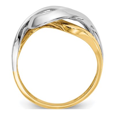 14K Two-Tone Gold Swirl Ring – view 3