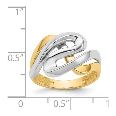 14K Two-Tone Gold Swirl Ring – view 4