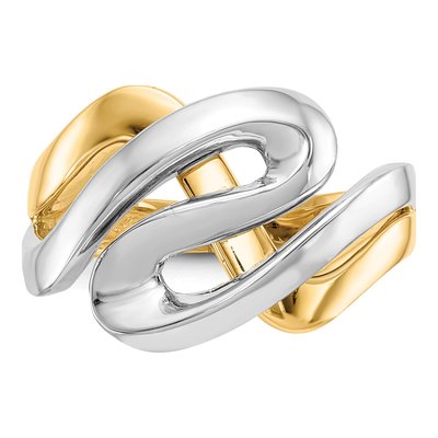 14K Two-Tone Gold Swirl Ring – view 6