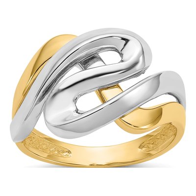 14K Two-Tone Gold Swirl Ring