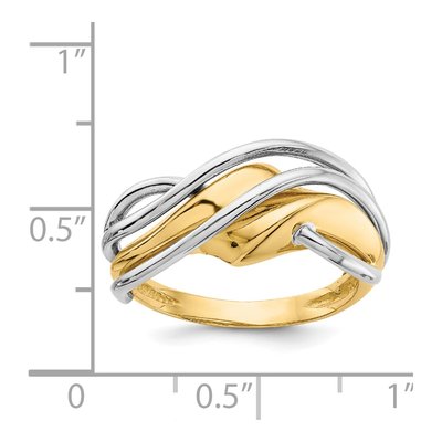14K Two-Tone Gold Wave Ring – view 4