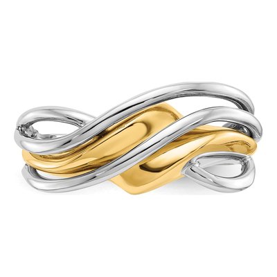 14K Two-Tone Gold Wave Ring – view 6