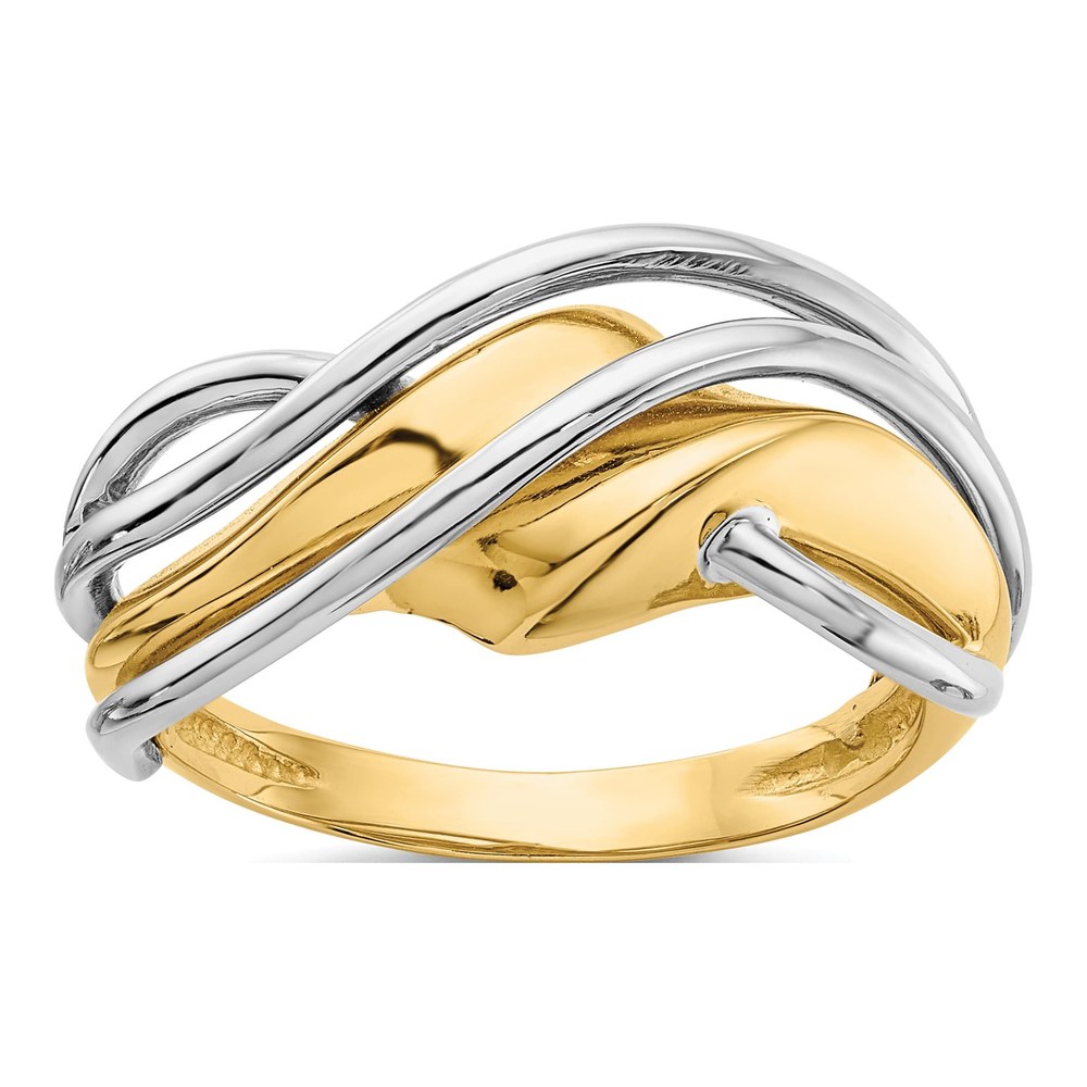 14K Two-Tone Gold Wave Ring