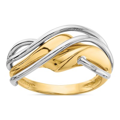 14K Two-Tone Gold Wave Ring