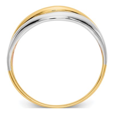 14K Tri-Color Gold Open Fancy Curved Ring – view 3