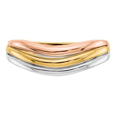 14K Tri-Color Gold Open Fancy Curved Ring – view 6