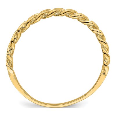 14K Yellow Gold Chain Link Band Ring – view 3