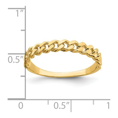 14K Yellow Gold Chain Link Band Ring – view 5