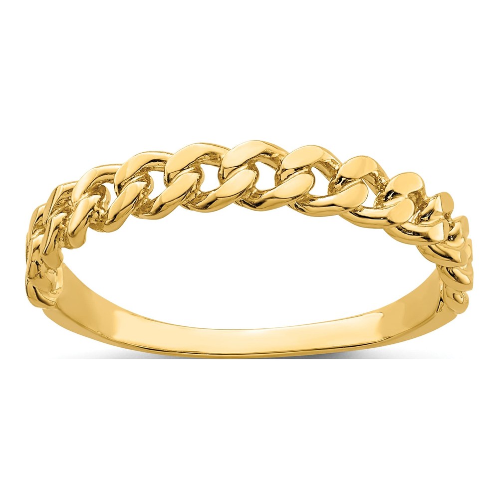 14K Yellow Gold Chain Link Band Ring