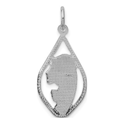 14K White Gold Blessed Virgin Mary Pendant – view 5